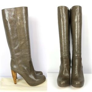Loeffler Randall Taupe Leather Boots 9B NEW $850